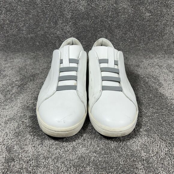 Kizik New York Mens Size 11 White Leather Comfort Slip On Low Shoes Used main image 12